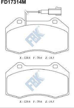 FBK FD17314M - Kit pastiglie freno, Freno a disco autozon.pro