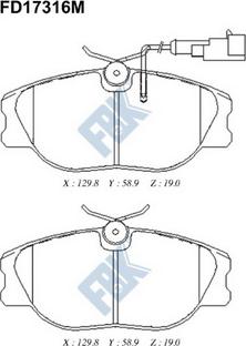 FBK FD17316M - Kit pastiglie freno, Freno a disco autozon.pro