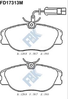 FBK FD17313M - Kit pastiglie freno, Freno a disco autozon.pro