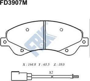 FBK FD3907M - Kit pastiglie freno, Freno a disco autozon.pro