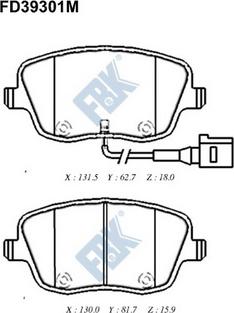 FBK FD39301M - Kit pastiglie freno, Freno a disco autozon.pro