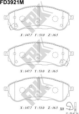 FBK FD3921M - Kit pastiglie freno, Freno a disco autozon.pro