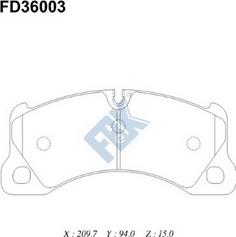 FBK FD36003 - Kit pastiglie freno, Freno a disco autozon.pro