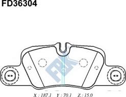 FBK FD36304 - Kit pastiglie freno, Freno a disco autozon.pro