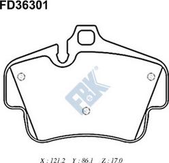 FBK FD36301 - Kit pastiglie freno, Freno a disco autozon.pro