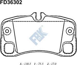 FBK FD36302 - Kit pastiglie freno, Freno a disco autozon.pro