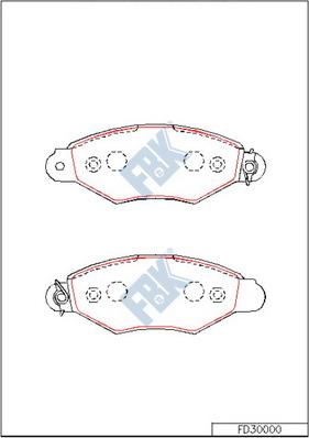 FBK FD30000 - Kit pastiglie freno, Freno a disco autozon.pro