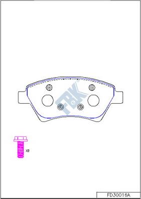 FBK FD30016A - Kit pastiglie freno, Freno a disco autozon.pro