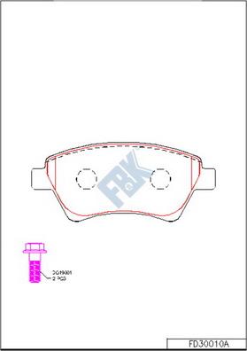 FBK FD30010A - Kit pastiglie freno, Freno a disco autozon.pro