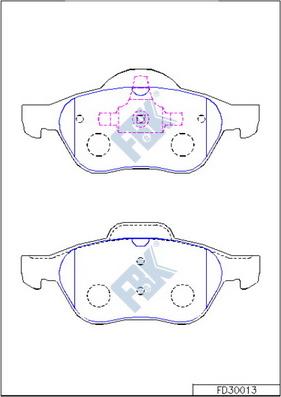 FBK FD30013 - Kit pastiglie freno, Freno a disco autozon.pro