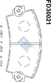 FBK FD30021 - Kit pastiglie freno, Freno a disco autozon.pro