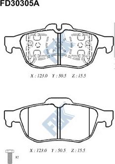 FBK FD30305A - Kit pastiglie freno, Freno a disco autozon.pro