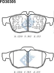 FBK FD30305 - Kit pastiglie freno, Freno a disco autozon.pro