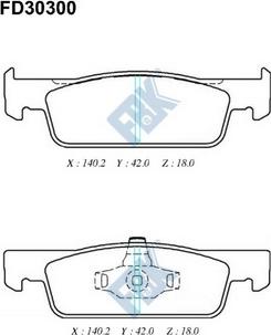 FBK FD30300 - Kit pastiglie freno, Freno a disco autozon.pro