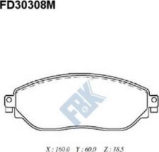 FBK FD30308M - Kit pastiglie freno, Freno a disco autozon.pro