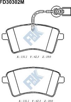 FBK FD30302M - Kit pastiglie freno, Freno a disco autozon.pro