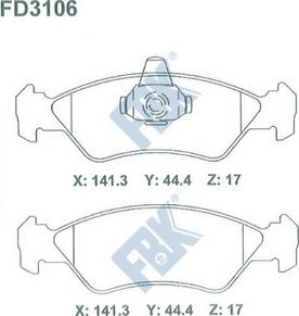 FBK FD3106 - Kit pastiglie freno, Freno a disco autozon.pro