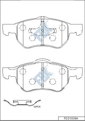 FBK FD31009A - Kit pastiglie freno, Freno a disco autozon.pro