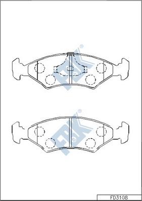 FBK FD3108 - Kit pastiglie freno, Freno a disco autozon.pro