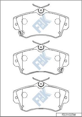 FBK FD31025M - Kit pastiglie freno, Freno a disco autozon.pro