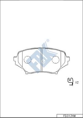 FBK FD3134M - Kit pastiglie freno, Freno a disco autozon.pro