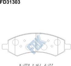 FBK FD31303 - Kit pastiglie freno, Freno a disco autozon.pro