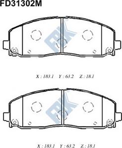 FBK FD31302M - Kit pastiglie freno, Freno a disco autozon.pro