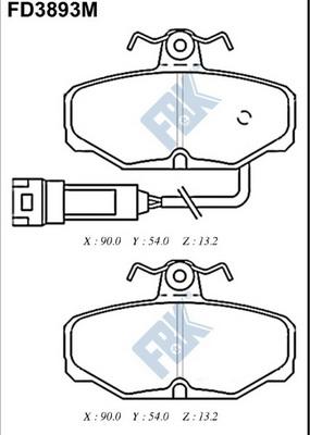 FBK FD3893M - Kit pastiglie freno, Freno a disco autozon.pro