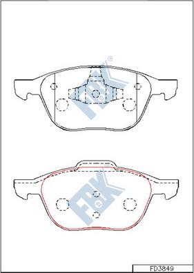 FBK FD3849 - Kit pastiglie freno, Freno a disco autozon.pro