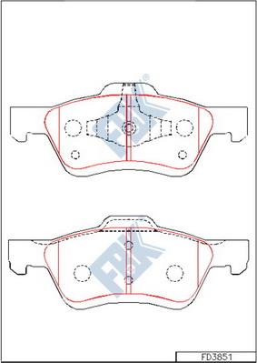 FBK FD3851 - Kit pastiglie freno, Freno a disco autozon.pro