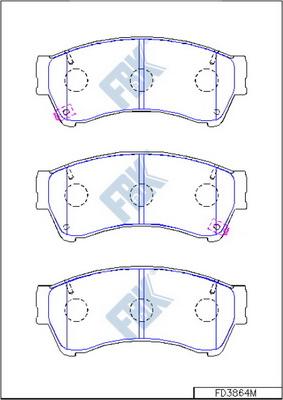 FBK FD3864M - Kit pastiglie freno, Freno a disco autozon.pro