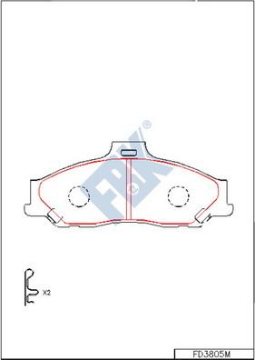 FBK FD3805M - Kit pastiglie freno, Freno a disco autozon.pro