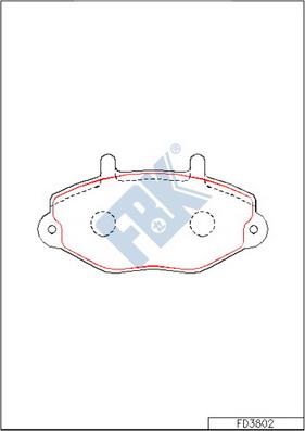 FBK FD3802 - Kit pastiglie freno, Freno a disco autozon.pro