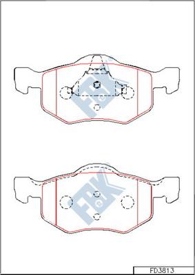 FBK FD3813 - Kit pastiglie freno, Freno a disco autozon.pro