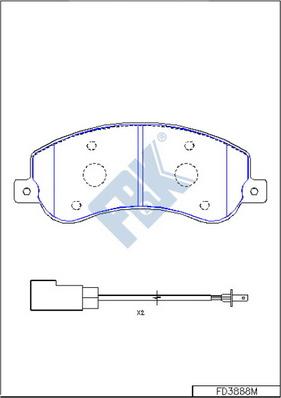 FBK FD3888M - Kit pastiglie freno, Freno a disco autozon.pro