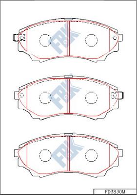 FBK FD3830M - Kit pastiglie freno, Freno a disco autozon.pro