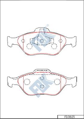 FBK FD3825 - Kit pastiglie freno, Freno a disco autozon.pro