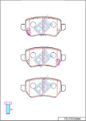 FBK FD33008MA - Kit pastiglie freno, Freno a disco autozon.pro
