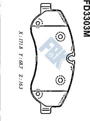 FBK FD3303M - Kit pastiglie freno, Freno a disco autozon.pro