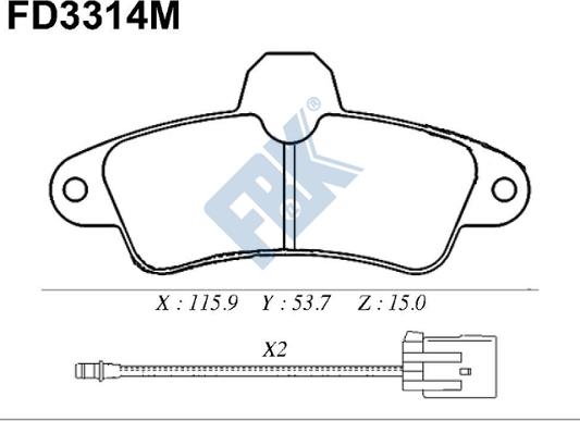 FBK FD3314M - Kit pastiglie freno, Freno a disco autozon.pro