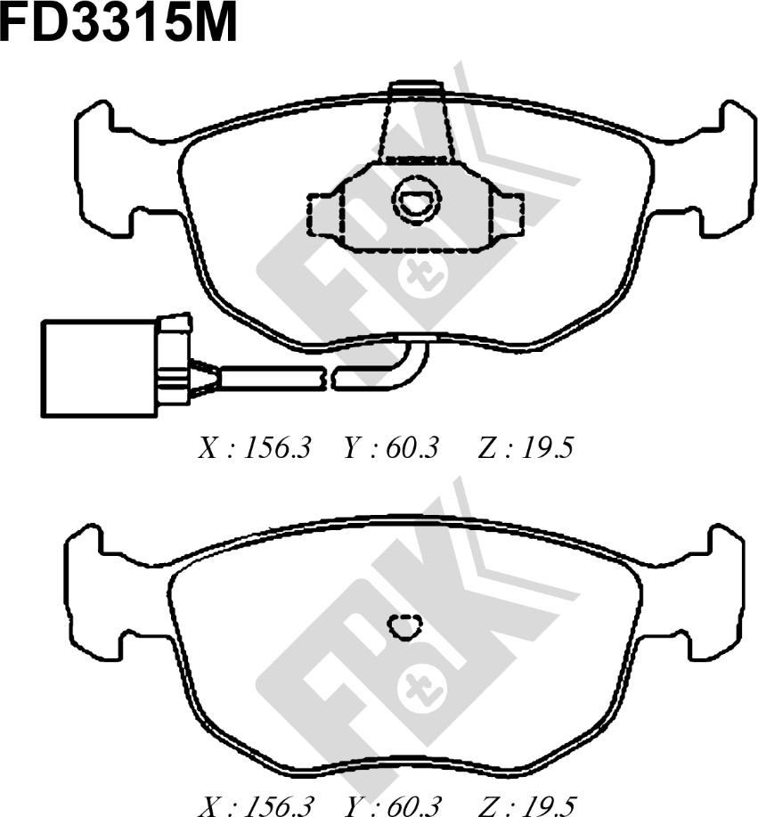 FBK FD3315M - Kit pastiglie freno, Freno a disco autozon.pro