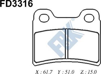 FBK FD3316 - Kit pastiglie freno, Freno a disco autozon.pro