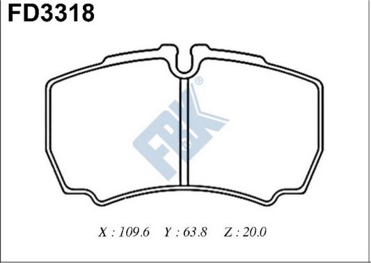 FBK FD3318 - Kit pastiglie freno, Freno a disco autozon.pro