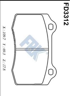 FBK FD3312 - Kit pastiglie freno, Freno a disco autozon.pro