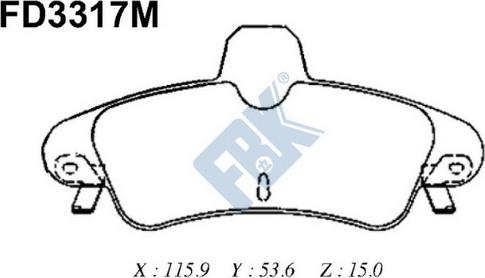 FBK FD3317M - Kit pastiglie freno, Freno a disco autozon.pro