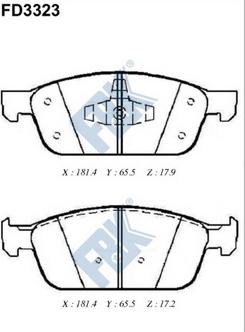 FBK FD3323 - Kit pastiglie freno, Freno a disco autozon.pro