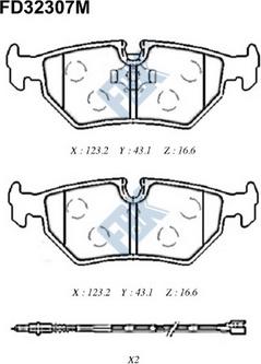 FBK FD32307M - Kit pastiglie freno, Freno a disco autozon.pro