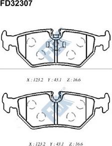 FBK FD32307 - Kit pastiglie freno, Freno a disco autozon.pro