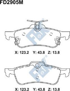 FBK FD2905M - Kit pastiglie freno, Freno a disco autozon.pro