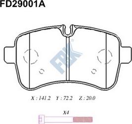 FBK FD29001A - Kit pastiglie freno, Freno a disco autozon.pro